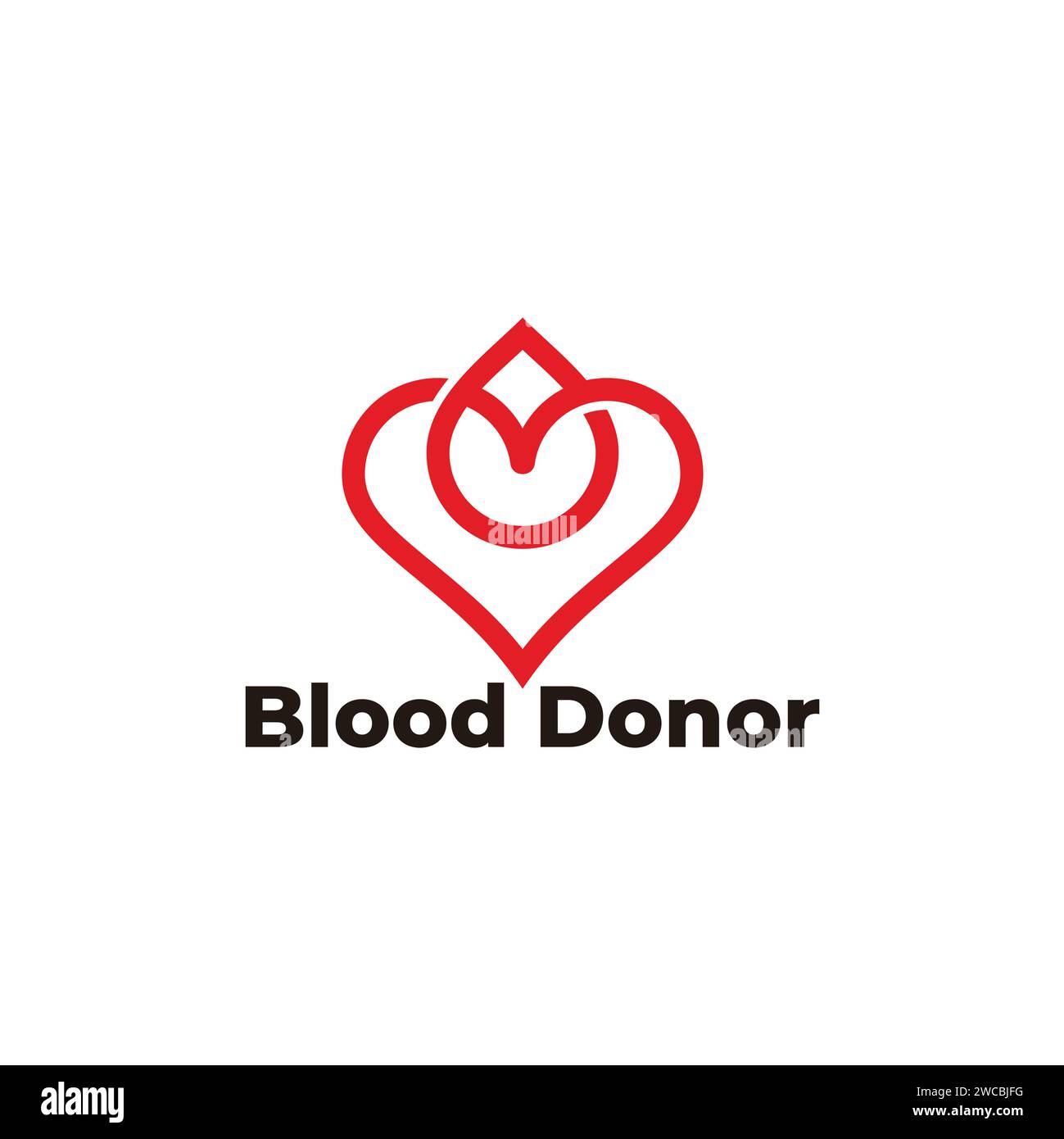 Blutspender Liebe Herz Symbol Vektor Stock Vektor