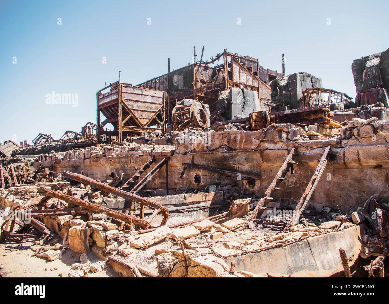 Namibia Elizabeth Bay Diamond Mine Build 1924-1926 Great Depression stillgelegt 1931 verlassene 1940. Stockfoto