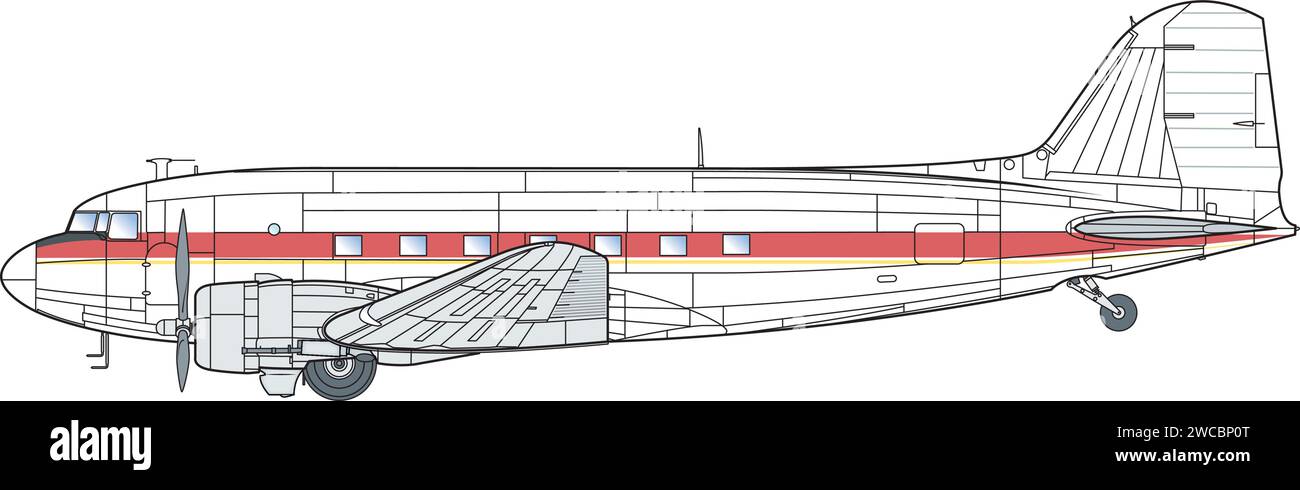 US-Passagierflugzeug/Transporter Stock Vektor