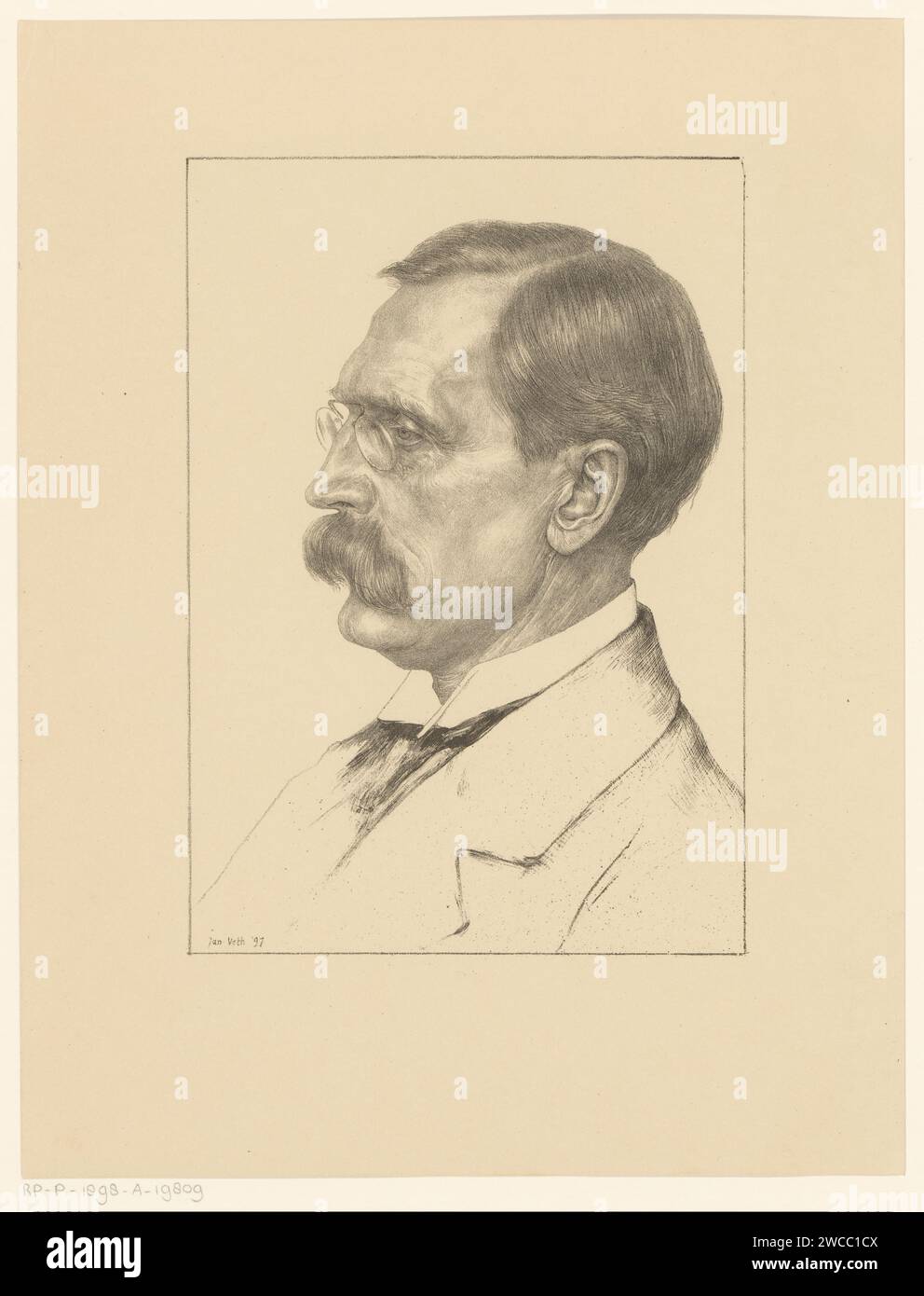 Porträt von Wilhelm von Bode, Jan Veth, 1898 Druck niederländisches Papier historische Personen Stockfoto