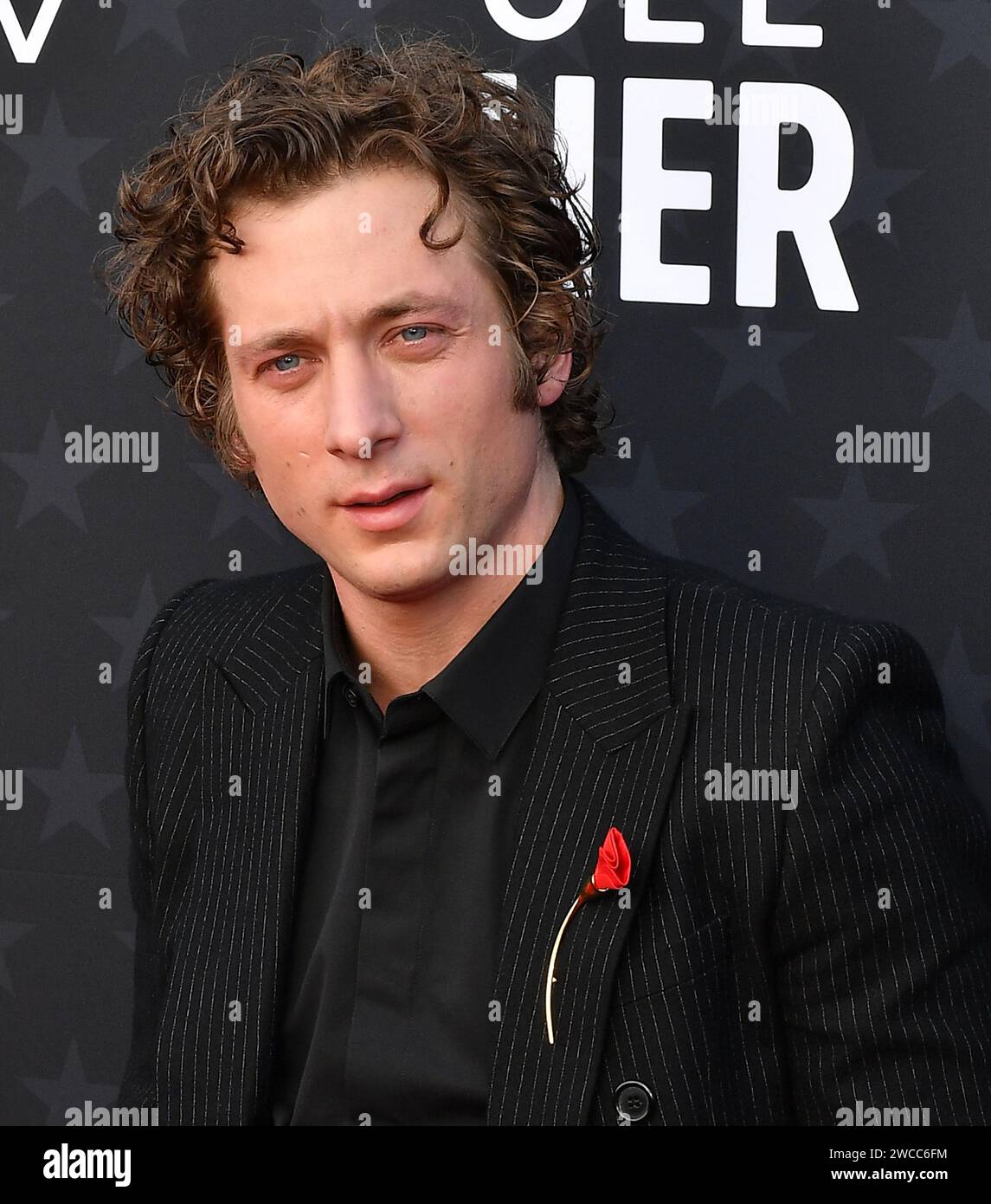 Santa Monica, Kalifornien. 14. Januar 2024, Santa Monica, USA. Januar 2024. Jeremy Allen White nimmt am 14. Januar 2024 an den 29. Jährlichen Critics Choice Awards im Barker Hangar in Santa Monica, Kalifornien, Teil. Foto: C Flanigan/imageSPACE Credit: Imagespace/Alamy Live News Stockfoto