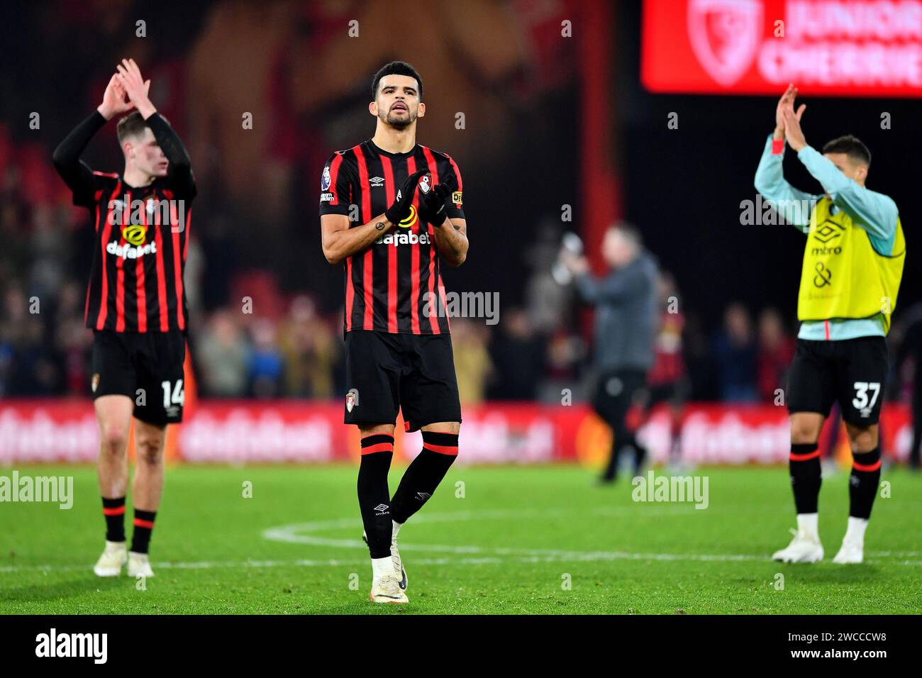 Dominic Solanke vom AFC Bournemouth in Vollzeit – AFC Bournemouth gegen Fulham, Premier League, Vitality Stadium, Bournemouth, Großbritannien – 26. Dezember 2023 nur redaktionelle Verwendung – es gelten Einschränkungen von DataCo Stockfoto