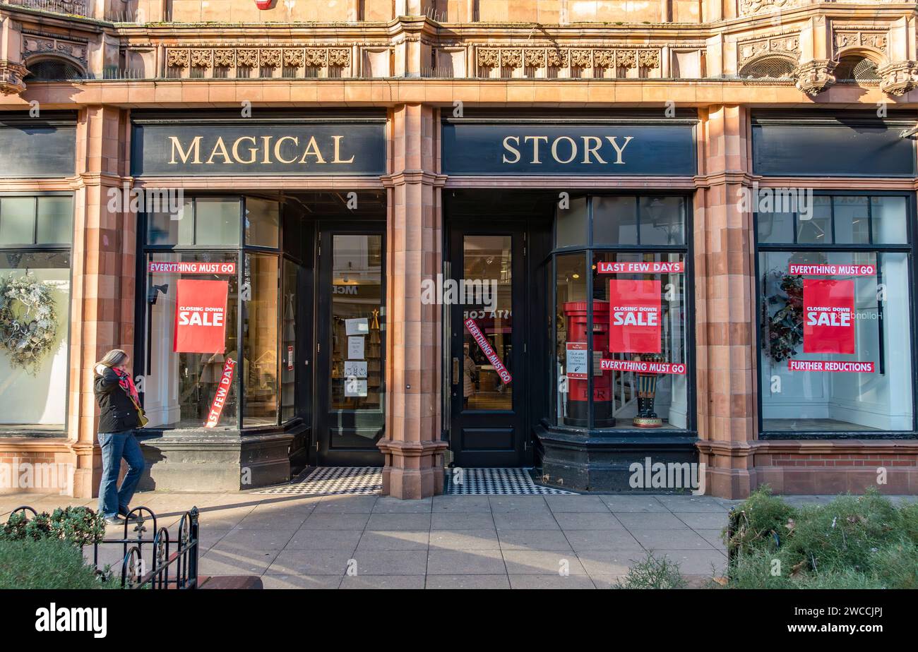 Magical Story Closing Sale, High Street, Lincoln City, Lincolnshire, England, UK Stockfoto