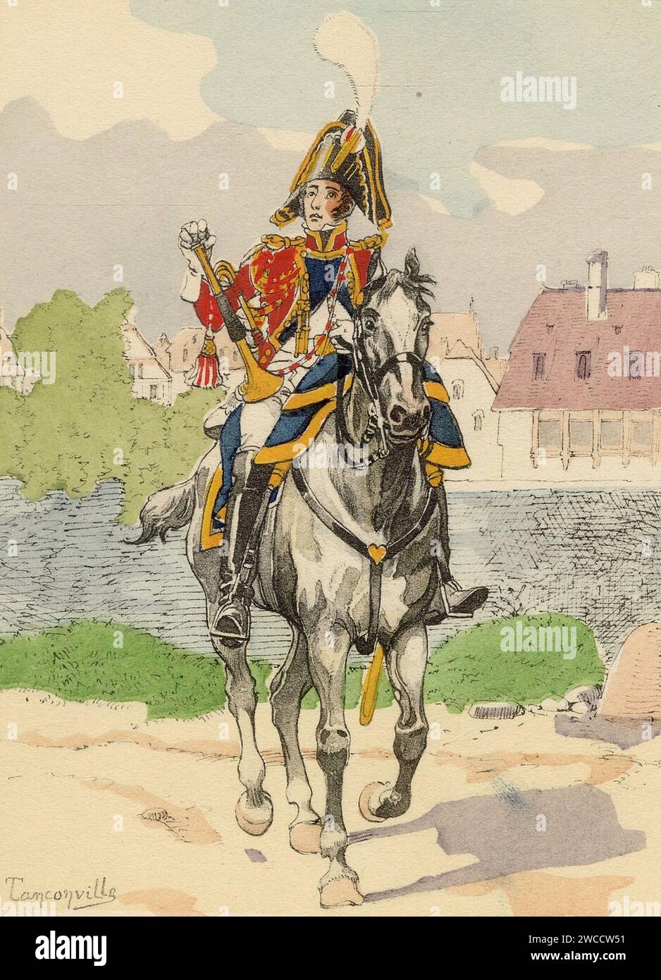 La Garde d'Honneur de Straßburg - Trompette-Major - Grande Tenue - 1805 Stockfoto