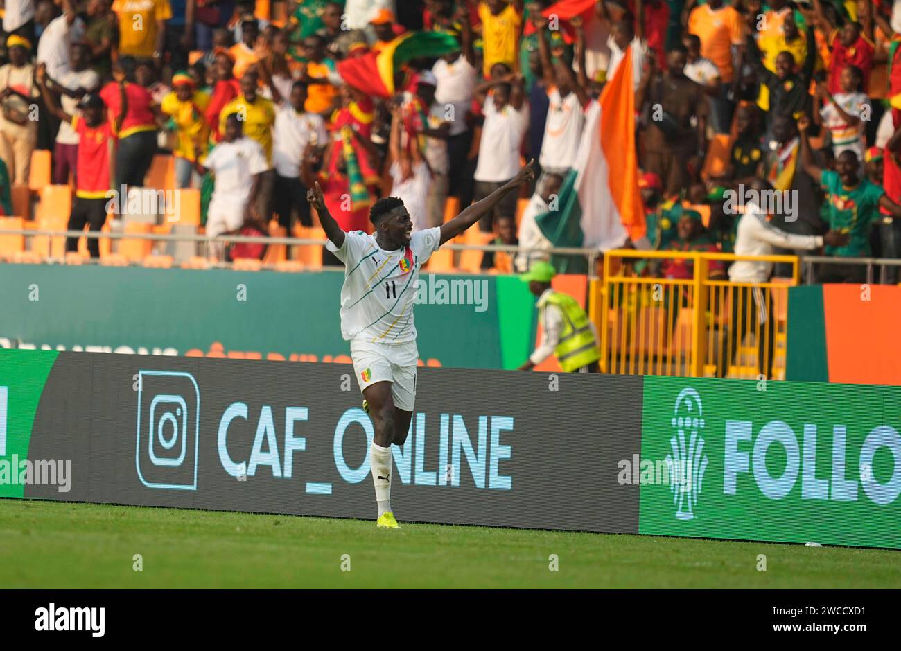 Januar 2024. LIVE-Bilder vom Gruppenspiel zum Afrikanischen Cup der Nation 2023 zwischen Kamerun und Guinea, Stade Charles Konan Banny, Yamoussoukro, Elfenbeinküste. Kim Preis/CSM Stockfoto