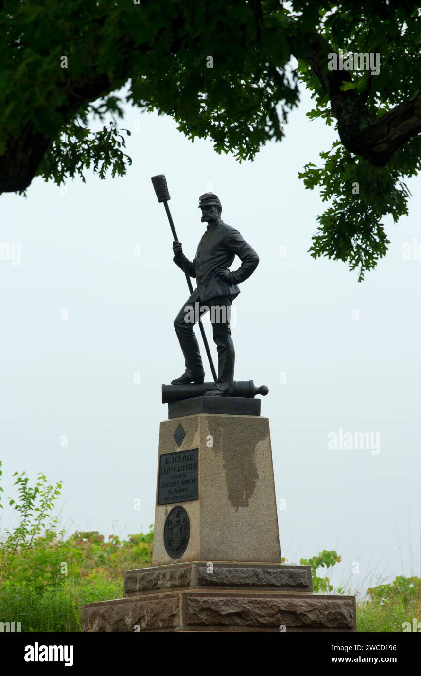 4. New York Batterie Statue, Gettysburg National Military Park, Pennsylvania Stockfoto