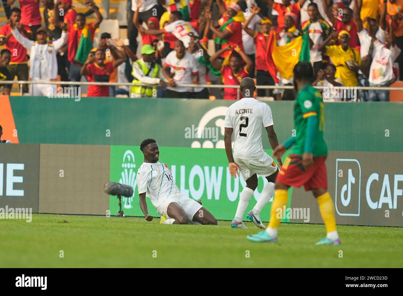 Januar 2024. LIVE-Bilder vom Gruppenspiel zum Afrikanischen Cup der Nation 2023 zwischen Kamerun und Guinea, Stade Charles Konan Banny, Yamoussoukro, Elfenbeinküste. Kim Preis/CSM Stockfoto