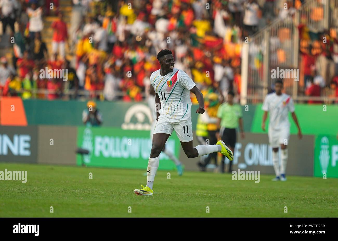 Januar 2024. LIVE-Bilder vom Gruppenspiel zum Afrikanischen Cup der Nation 2023 zwischen Kamerun und Guinea, Stade Charles Konan Banny, Yamoussoukro, Elfenbeinküste. Kim Preis/CSM Stockfoto