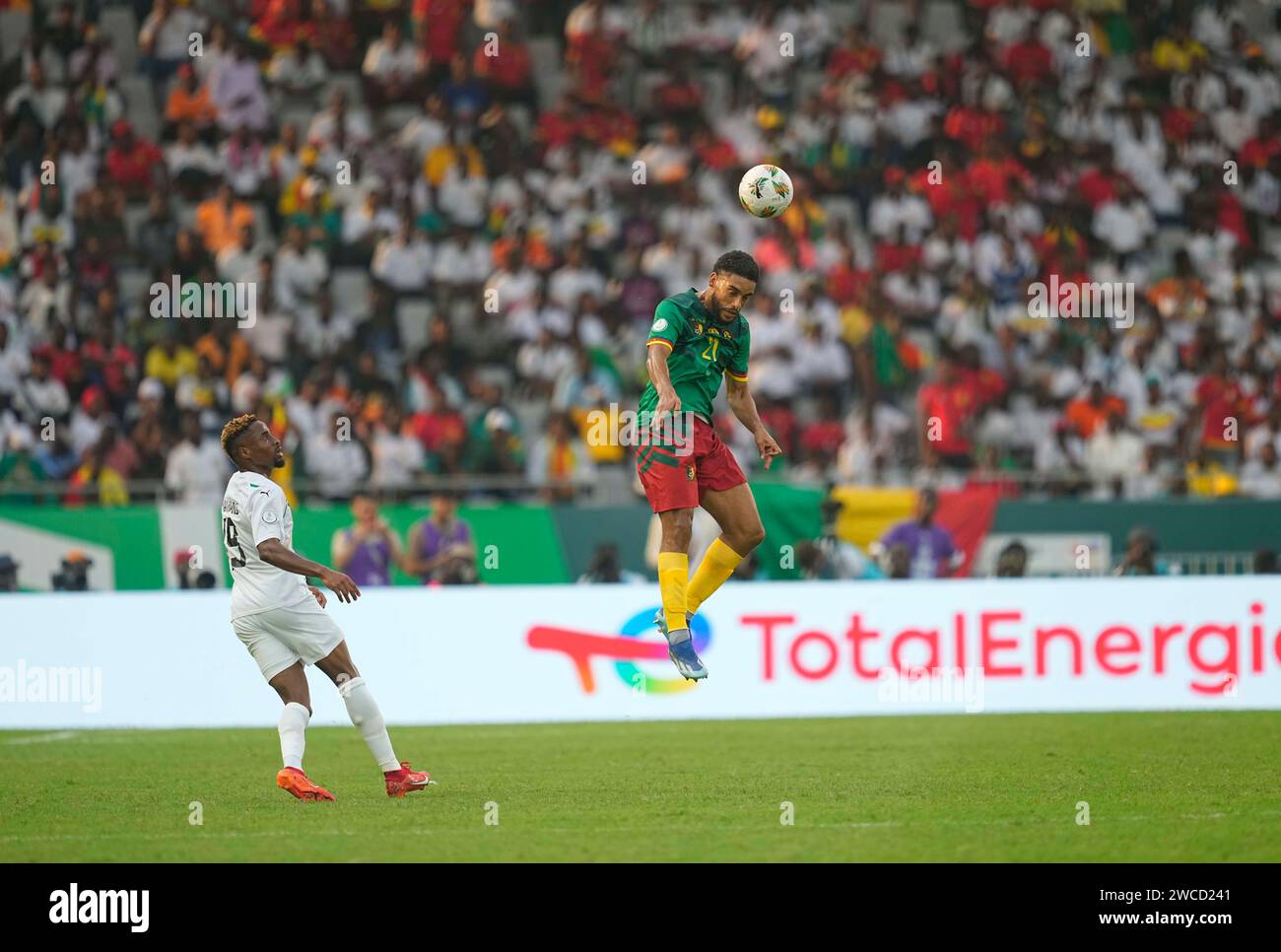 Januar 2024. LIVE-Bilder vom Gruppenspiel zum Afrikanischen Cup der Nation 2023 zwischen Kamerun und Guinea, Stade Charles Konan Banny, Yamoussoukro, Elfenbeinküste. Kim Preis/CSM Stockfoto