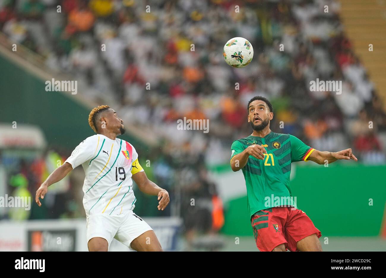 Januar 2024. LIVE-Bilder vom Gruppenspiel zum Afrikanischen Cup der Nation 2023 zwischen Kamerun und Guinea, Stade Charles Konan Banny, Yamoussoukro, Elfenbeinküste. Kim Preis/CSM Stockfoto