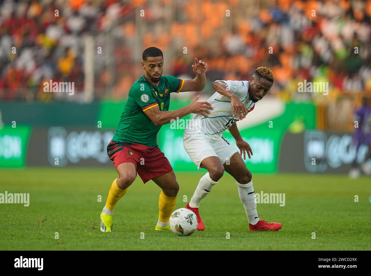 Januar 2024. LIVE-Bilder vom Gruppenspiel zum Afrikanischen Cup der Nation 2023 zwischen Kamerun und Guinea, Stade Charles Konan Banny, Yamoussoukro, Elfenbeinküste. Kim Preis/CSM Stockfoto