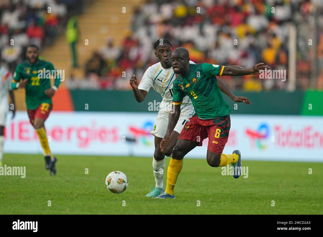 Januar 2024. LIVE-Bilder vom Gruppenspiel zum Afrikanischen Cup der Nation 2023 zwischen Kamerun und Guinea, Stade Charles Konan Banny, Yamoussoukro, Elfenbeinküste. Kim Preis/CSM Stockfoto