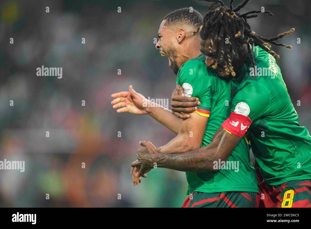 Januar 2024. LIVE-Bilder vom Gruppenspiel zum Afrikanischen Cup der Nation 2023 zwischen Kamerun und Guinea, Stade Charles Konan Banny, Yamoussoukro, Elfenbeinküste. Kim Preis/CSM Stockfoto