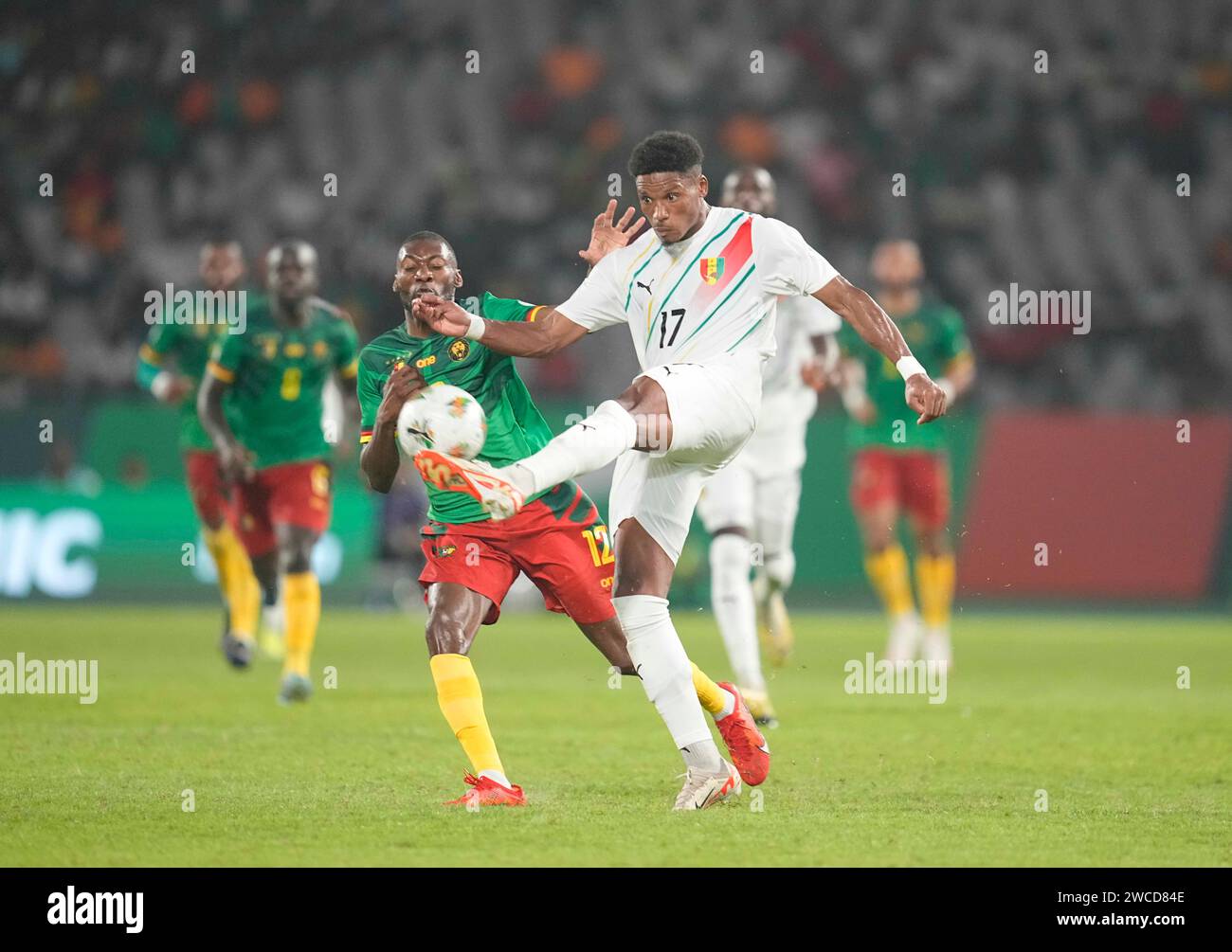 Januar 2024. LIVE-Bilder vom Gruppenspiel zum Afrikanischen Cup der Nation 2023 zwischen Kamerun und Guinea, Stade Charles Konan Banny, Yamoussoukro, Elfenbeinküste. Kim Preis/CSM Stockfoto