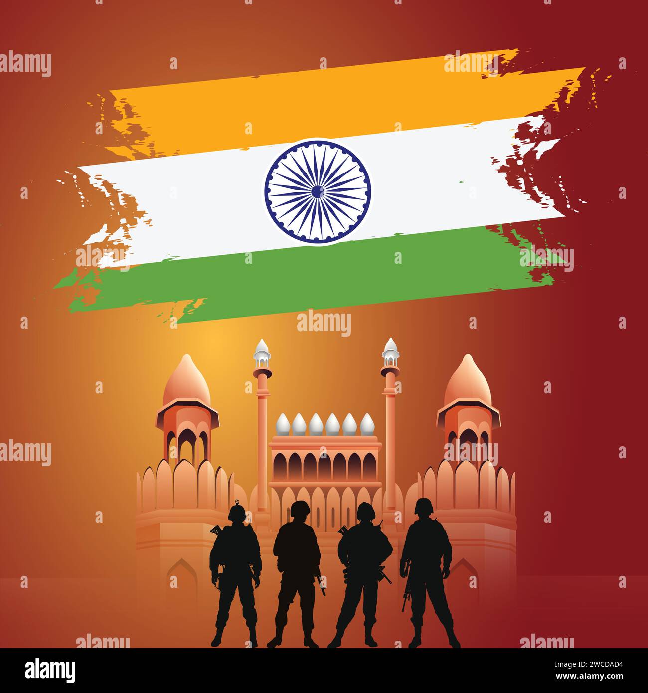 Armeetag in Indien Vektor-Illustration Stock Vektor