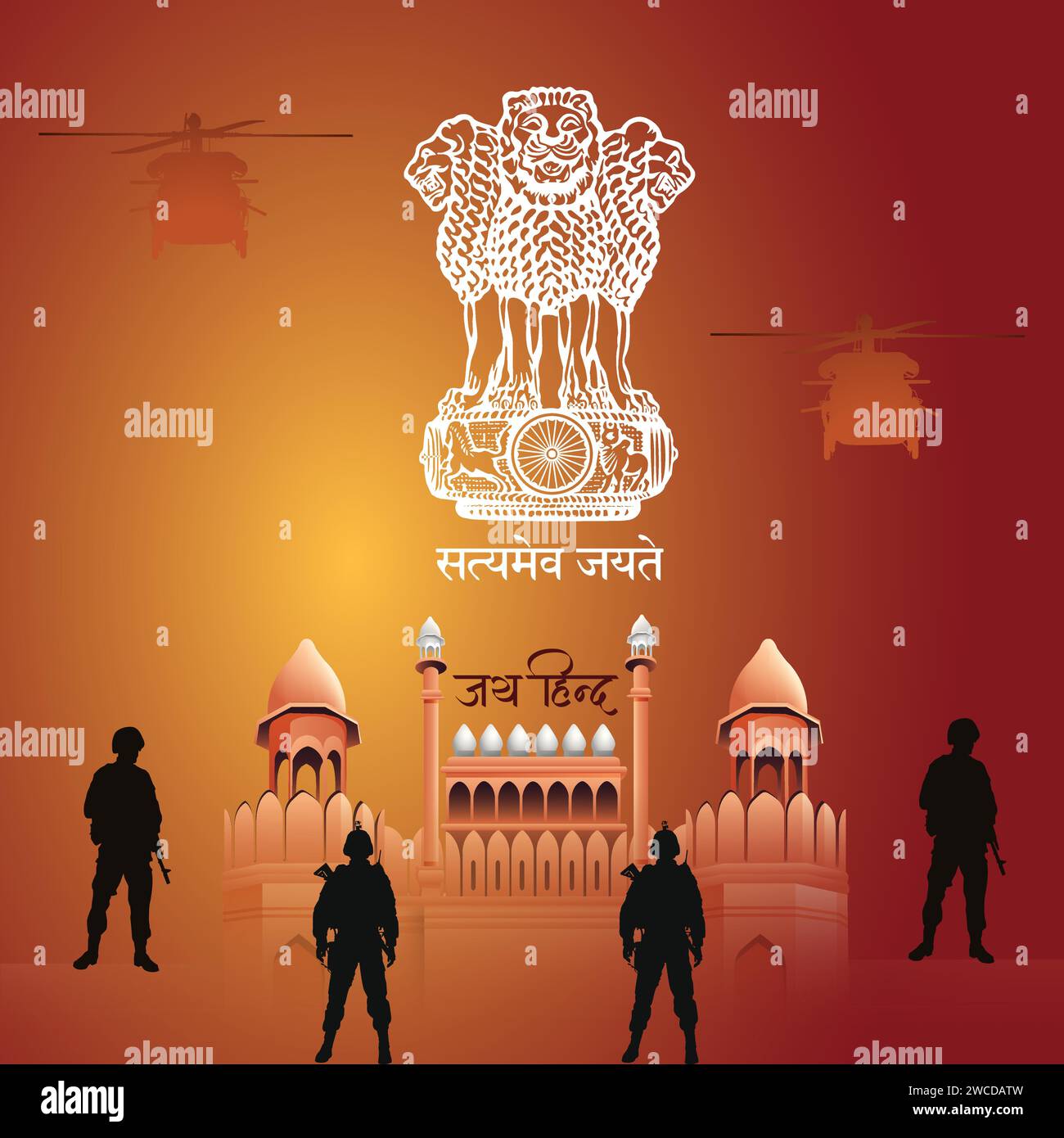 Indischer Armeetag 15. januar Feier Vektor-Design Stock Vektor