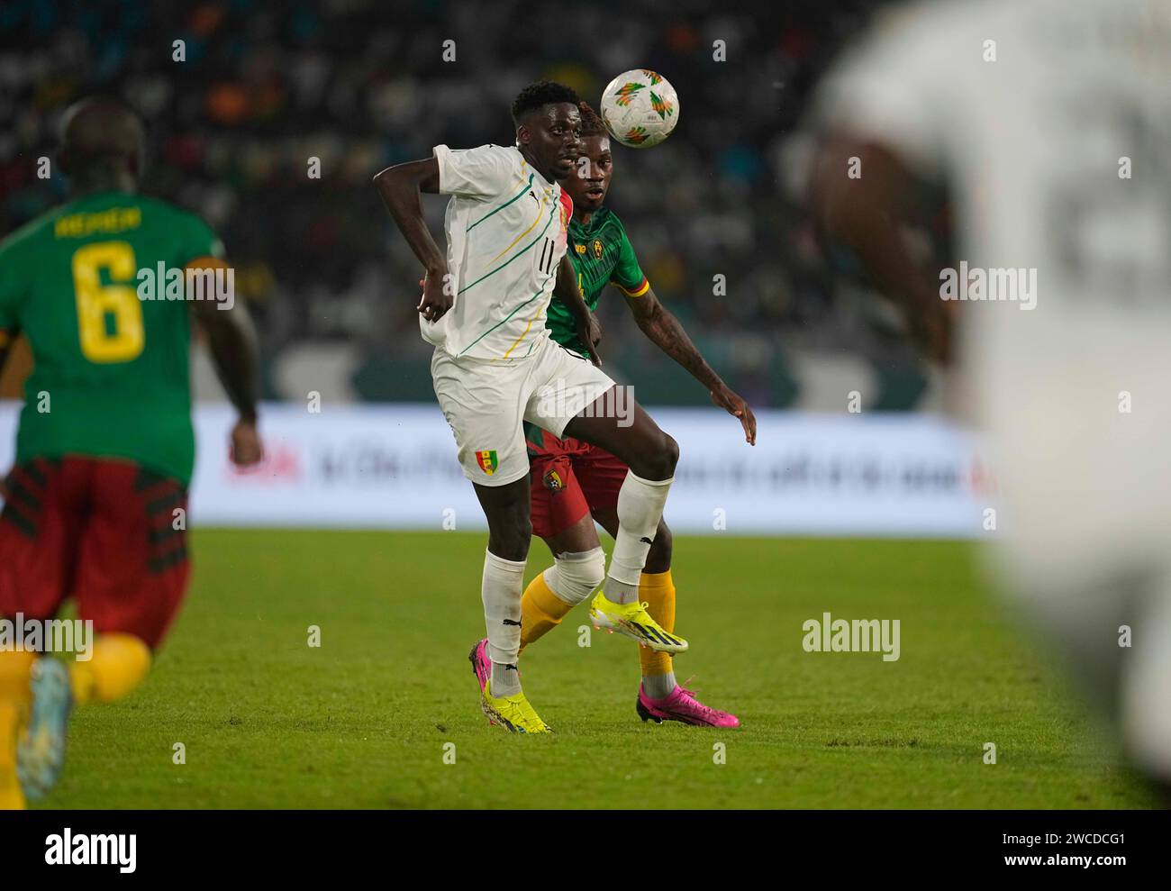 Januar 2024. LIVE-Bilder vom Gruppenspiel zum Afrikanischen Cup der Nation 2023 zwischen Kamerun und Guinea, Stade Charles Konan Banny, Yamoussoukro, Elfenbeinküste. Kim Preis/CSM Stockfoto