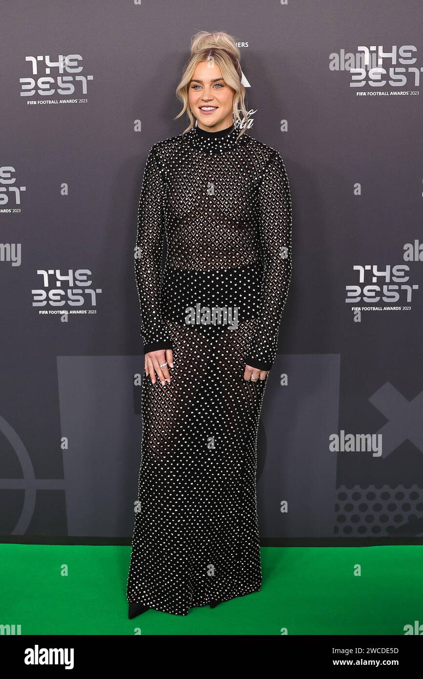 Alessia Russo kommt auf dem Grünen Teppich vor den Besten FIFA Football Awards 2023 im Apollo Theatre in London, Großbritannien. Januar 2024. (Foto: Mark Cosgrove/News Images) in, am 15.01.2024. (Foto: Mark Cosgrove/News Images/SIPA USA) Credit: SIPA USA/Alamy Live News Stockfoto