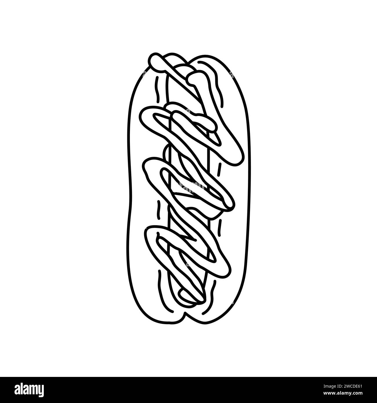 Hotdog-Farbenelement. Cartoon Street Food. Isolierte Vektordarstellung. Stock Vektor