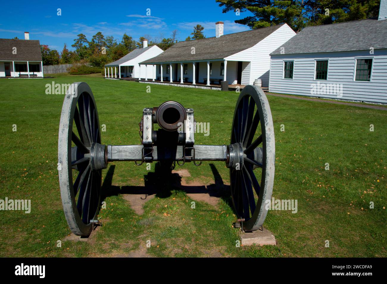 Kanone, Fort Wilkens Historic State Park, Michigan Stockfoto