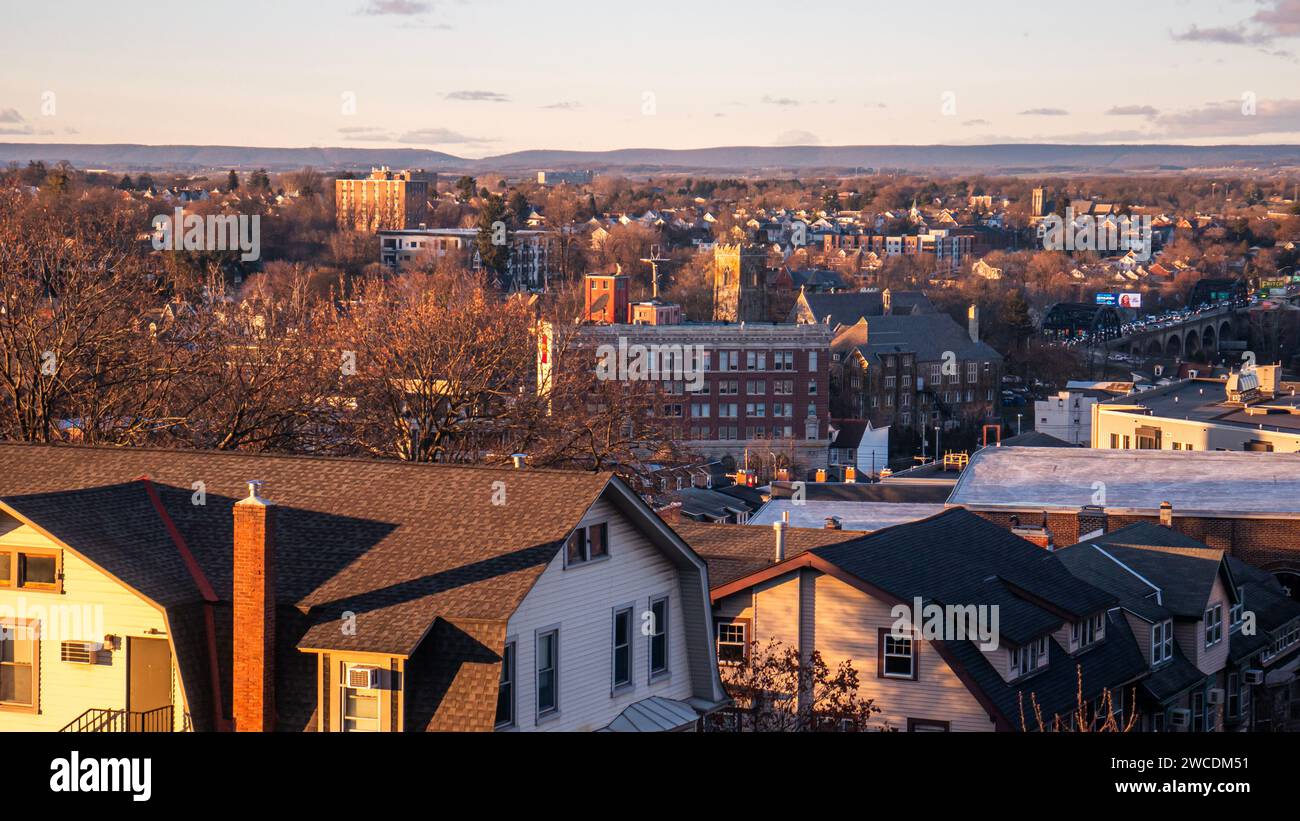 Luftaufnahme von Bethlehem, Pennsylvania im Lehigh Valley Stockfoto