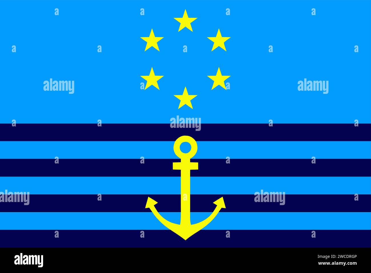 Flagge der Zentralkommission für die Rheinschifffahrt Stock Vektor