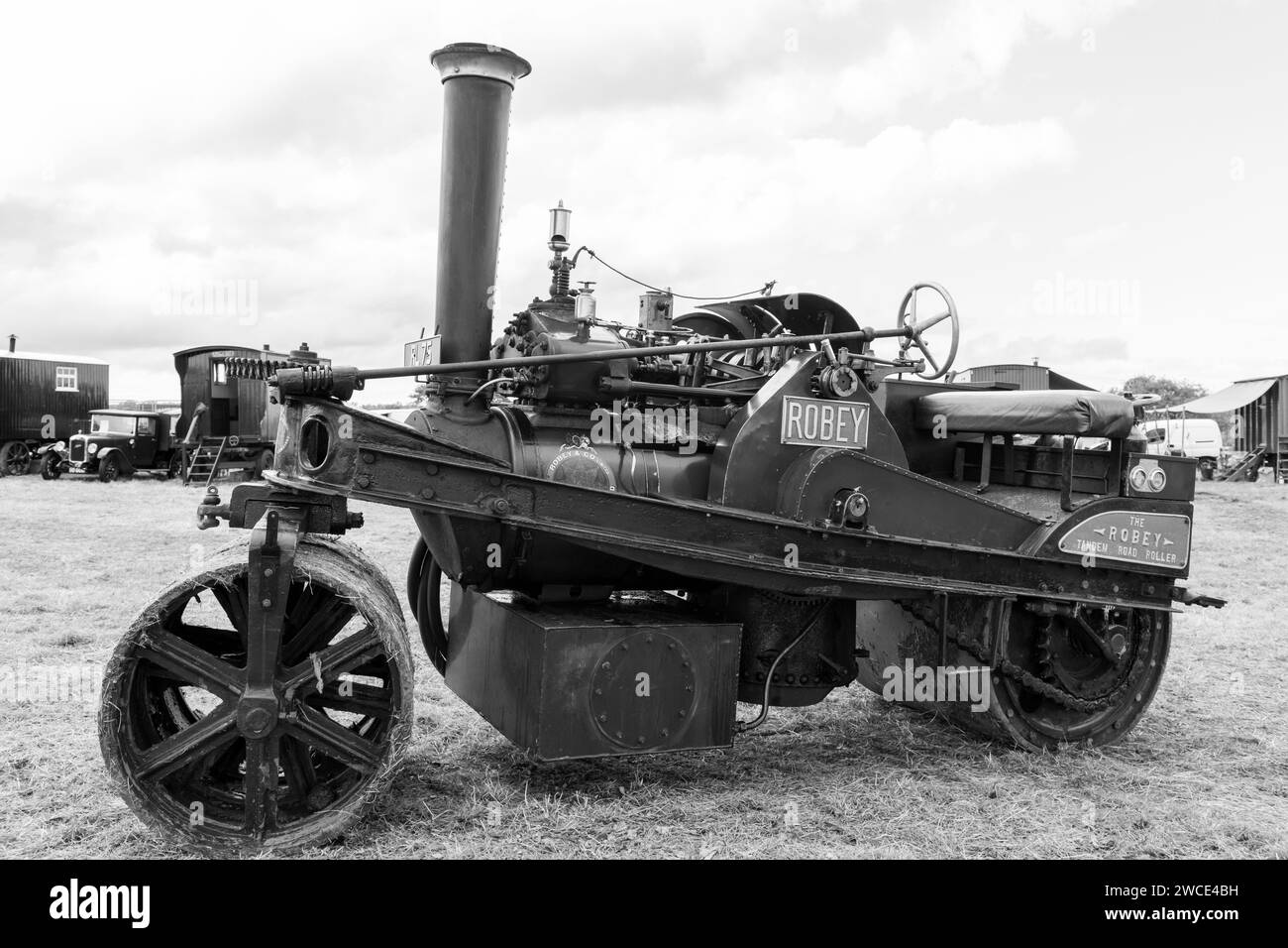 Low Ham.Somerset.United Kingdom.July 23rd 2023.A Robey Tandem Road Roller ist auf der Somerset Steam and Country Show zu sehen Stockfoto