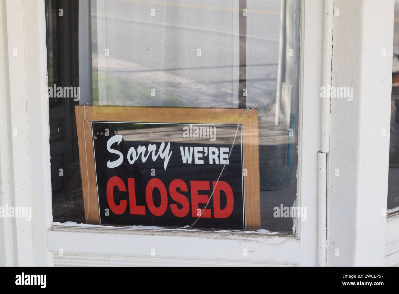Paint Rock, TX, ist der Verwaltungssitz von Concho, Texas. In diesem Gebiet sind keine Coronavirus-Fälle (COVID19) aufgetreten. Sogar in dieser kleinen Stadt, Anzeichen einer Pandemi Stockfoto
