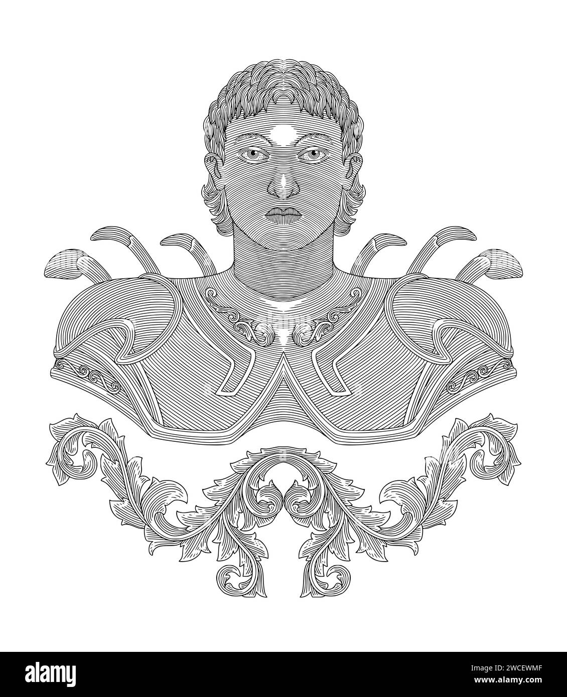 steinbock Mann Charakterdesign, Vintage Gravur Zeichnung Stil Illustration Stock Vektor