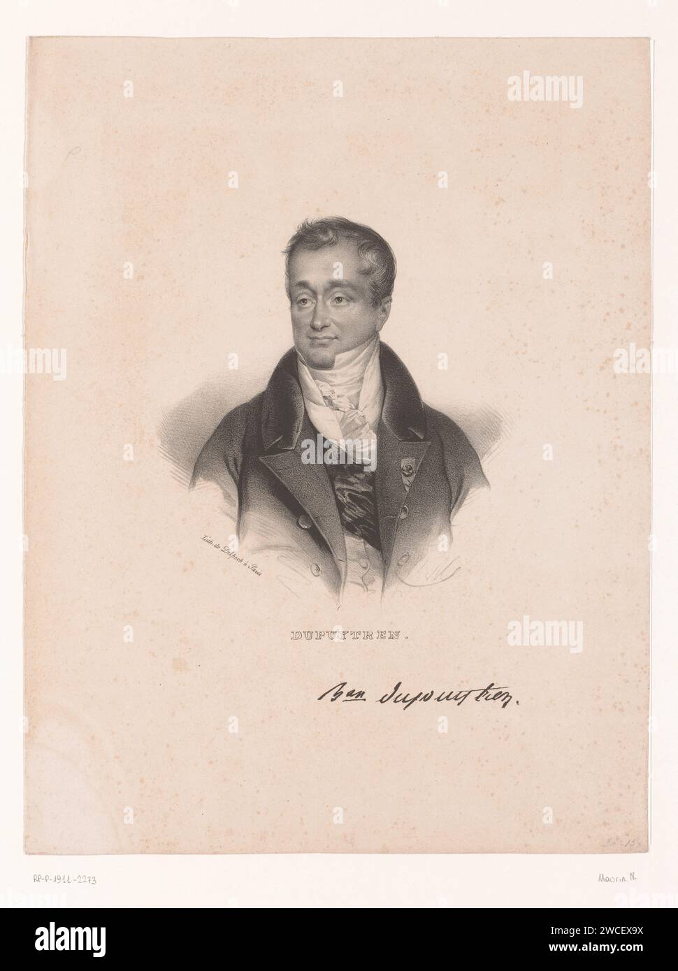 Porträt von Guillaume Dupuytren, Nicolas Maurin, 1825 - 1842 Druck Pariser Papier historische Personen. Arzt, Arzt Stockfoto