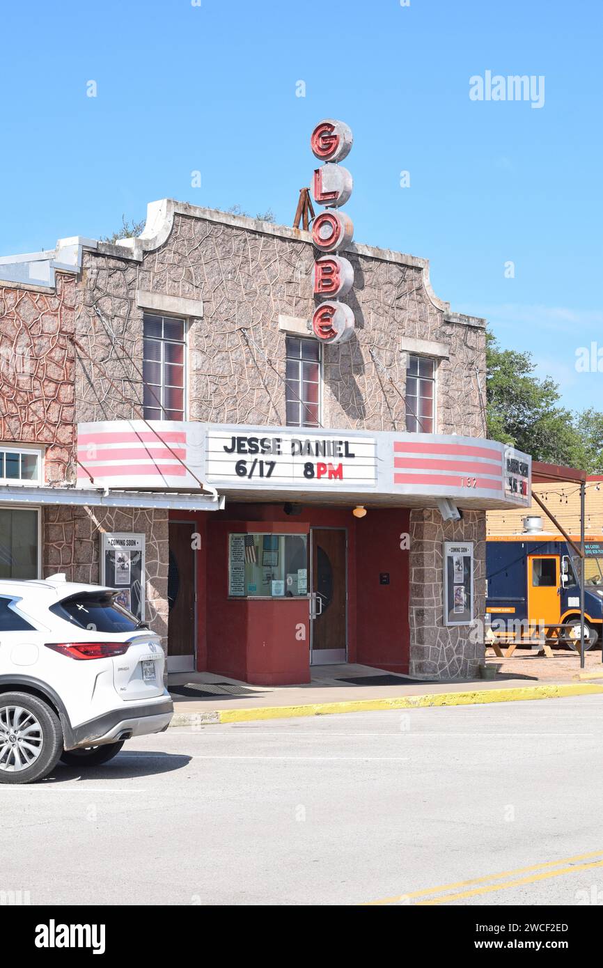 Globe Theater im Zentrum von Bertram Texas - Mai 2023 Stockfoto