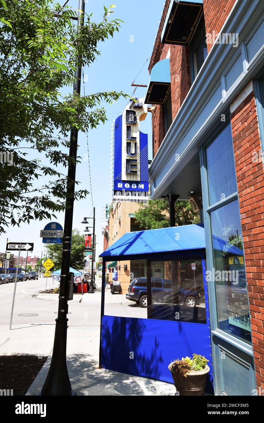 Der Blue Room Jazz Club an der Ecke 18th Street und Vine Street in der Innenstadt von Kansas City Missouri - Mai 2023 Stockfoto