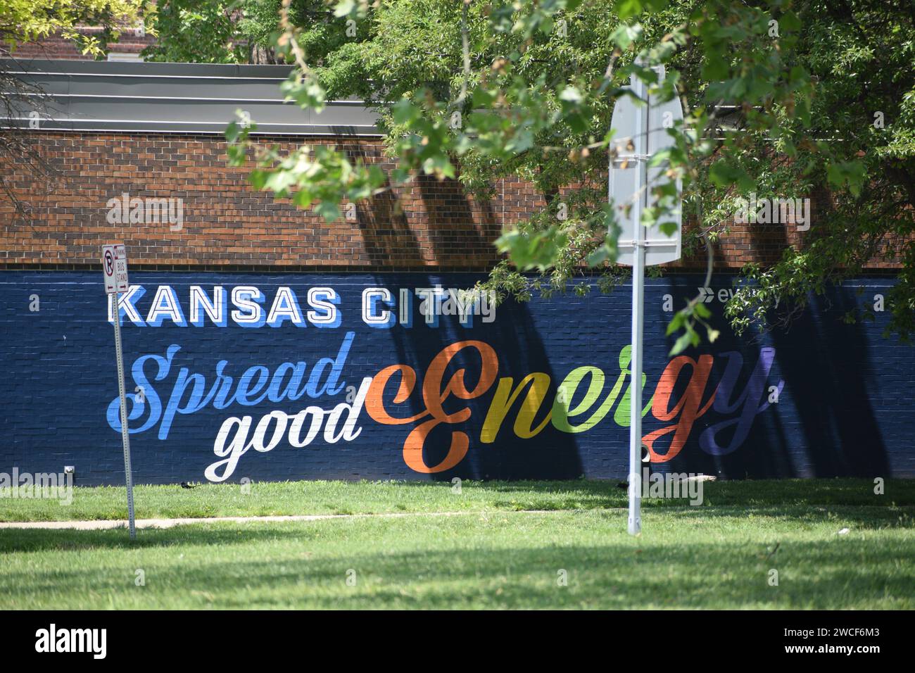A Kansas City Spread Good Energy Wandgemälde - Mai 2023 Stockfoto
