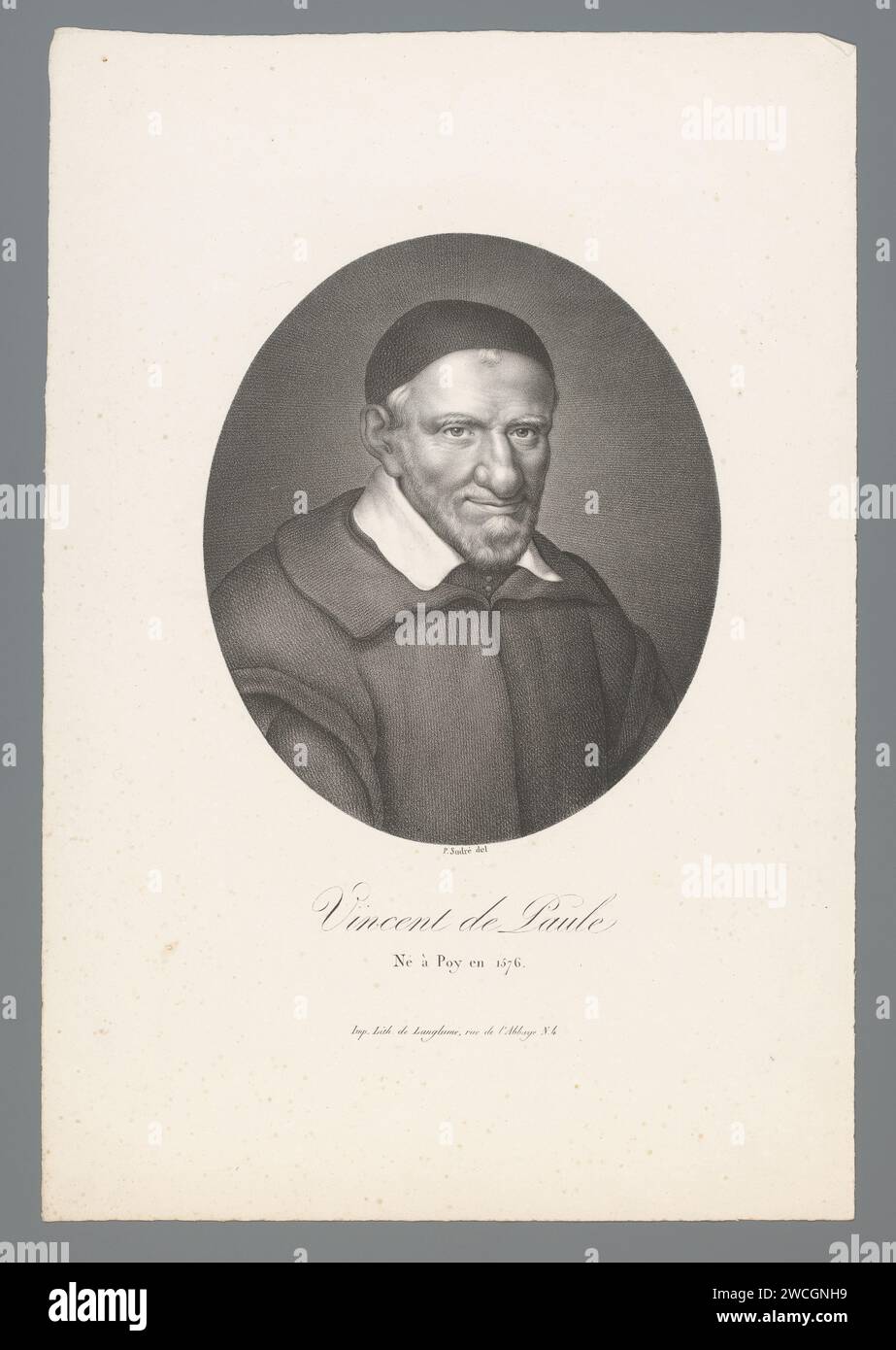 Portret van Vincentius a Paulo, Jean Pierre Sudre (1783-1866), 1822 Druck Paris Papier historische Personen Stockfoto