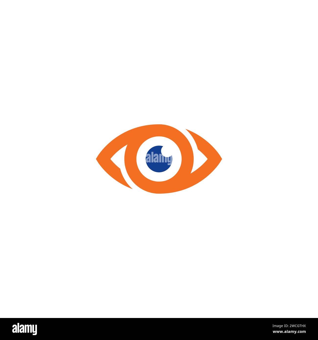 Eye Logo Simple Mit Orangefarbener Farbe. Eye Health Logo Stock Vektor