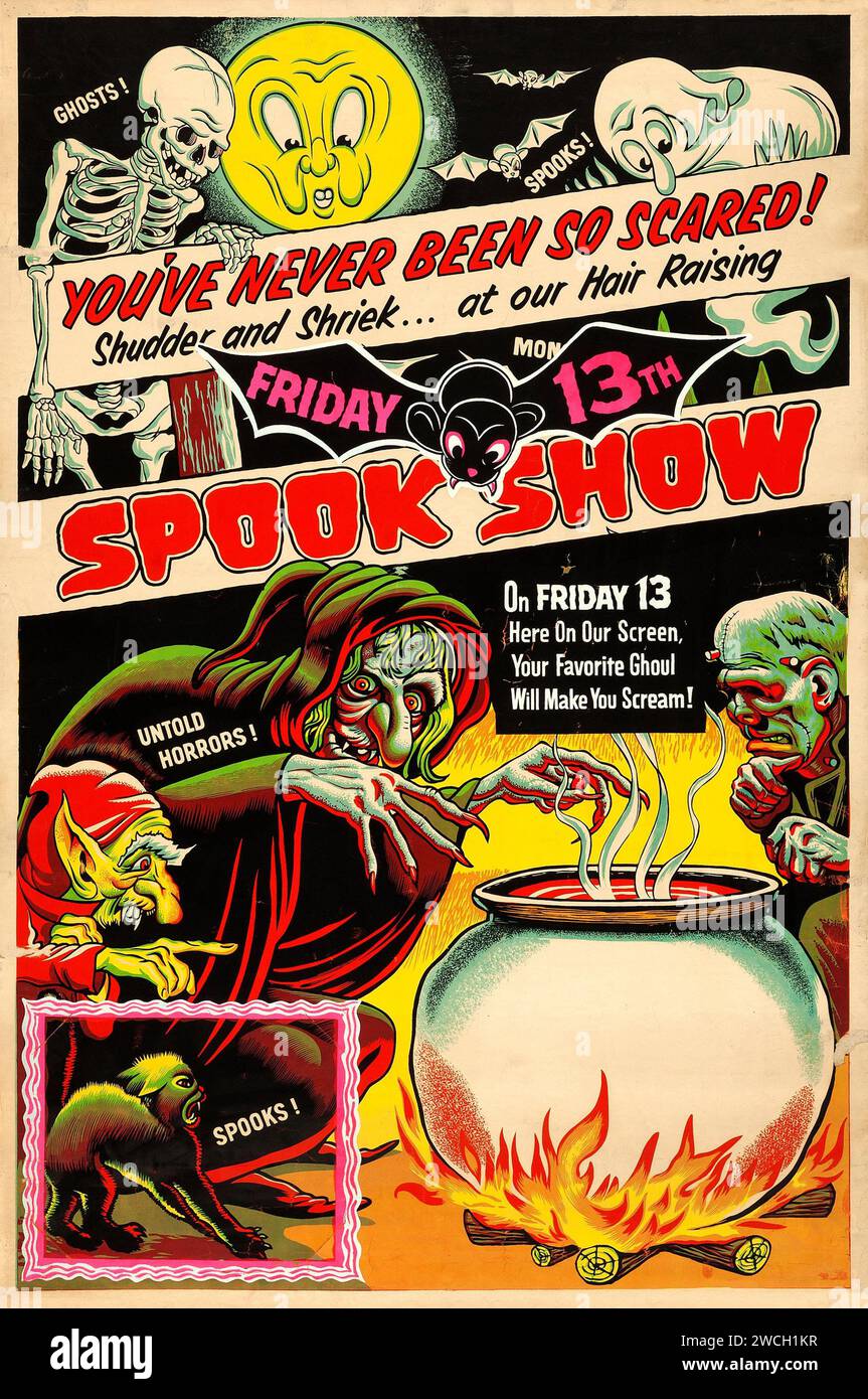 Spook Show Poster, um 1940er - „Spook Shows“ - ein beliebter Zeitvertreib in den USA von den 1940er bis Ende der 1960er Jahre Stockfoto