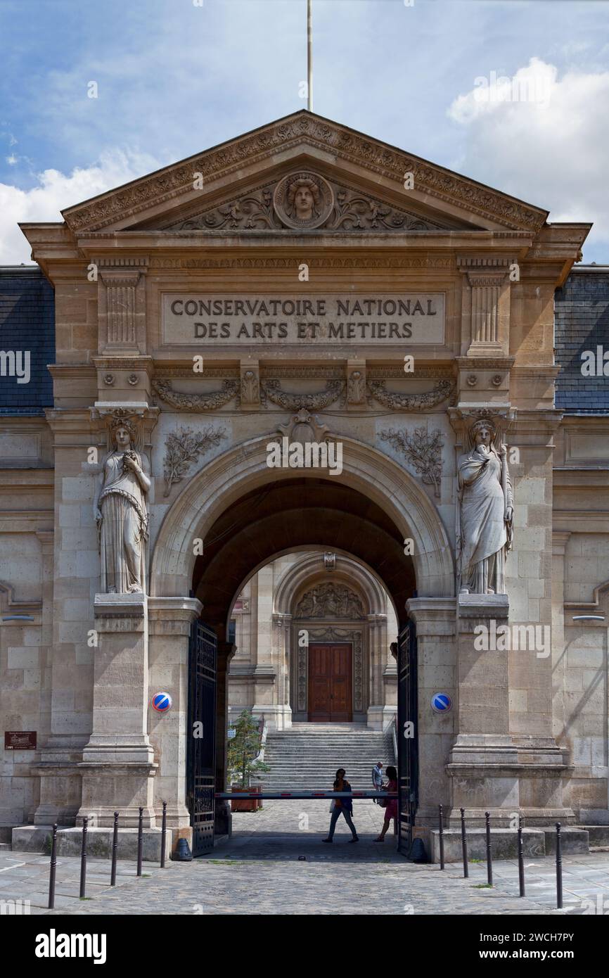 Paris, Frankreich - Juli 17 2017: Das Conservatoire national des Arts et métiers (CNAM; National Conservatory of Arts and Crafts) ist ein Doktortitel Stockfoto