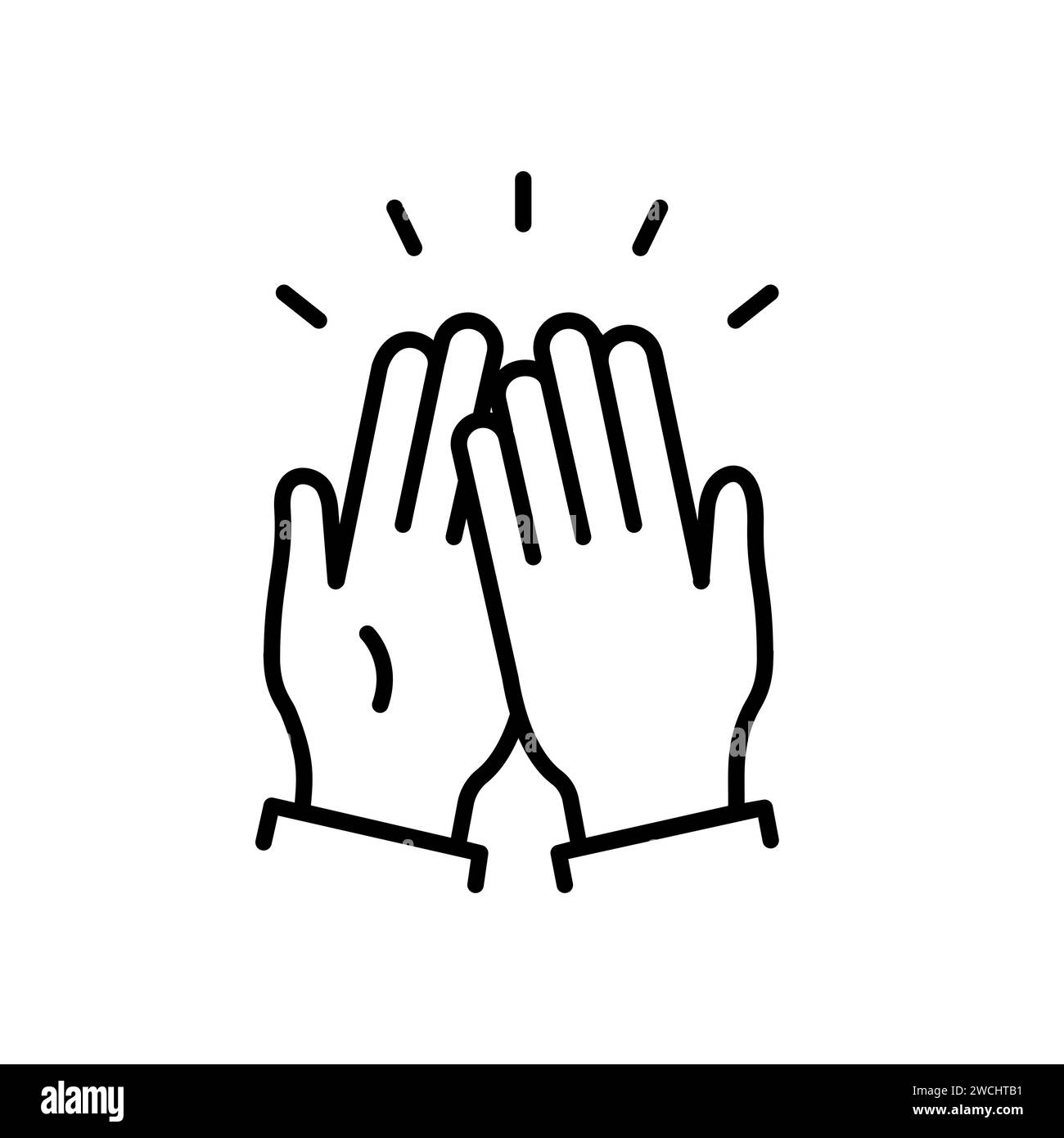 Vektor des Symbols Beifall. Symbol Klatschhand Konturvektor Stock Vektor