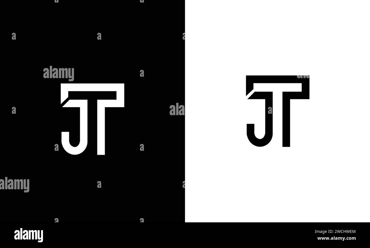 Buchstaben Initialen Monogramm Logo JT, JT INITIALE, JT Letter Stock Vektor