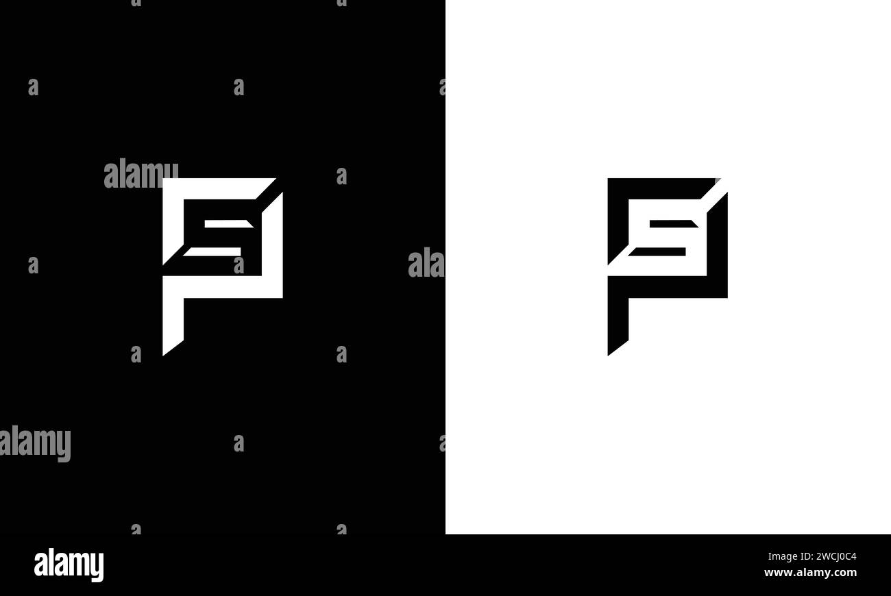 Minimales innovatives SP-Logo und PS-Logo. Letter SP PS Creative elegante Monogramm. Symbol für das Premium Business-Logo. Stock Vektor