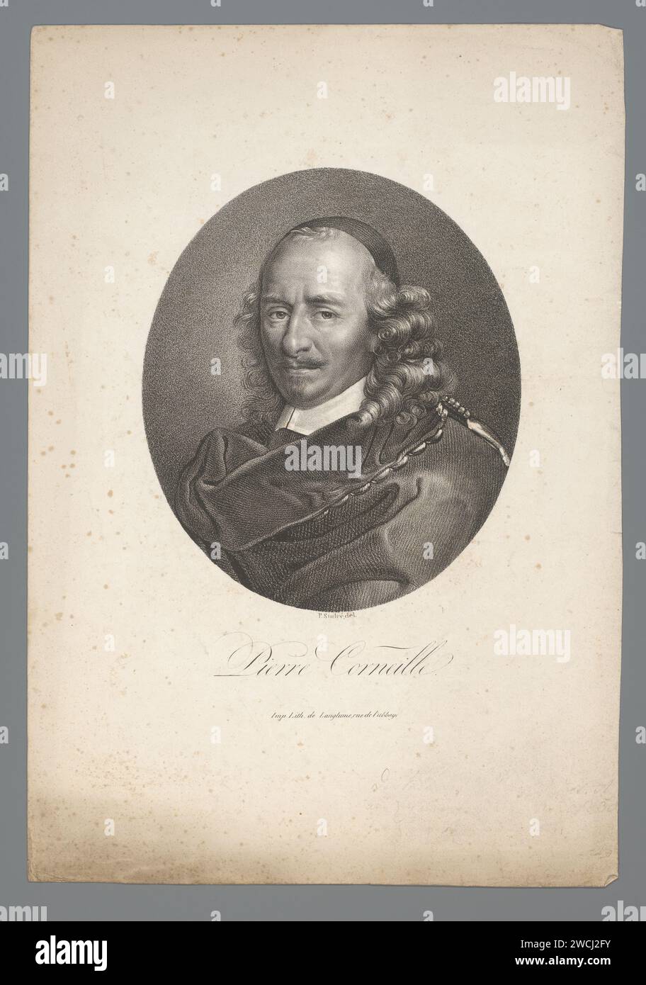 Portret van Pierre Corneille, Jean Pierre Sudre (1783-1866), 1820 - 1827 Druck Paris Papier historische Personen Stockfoto
