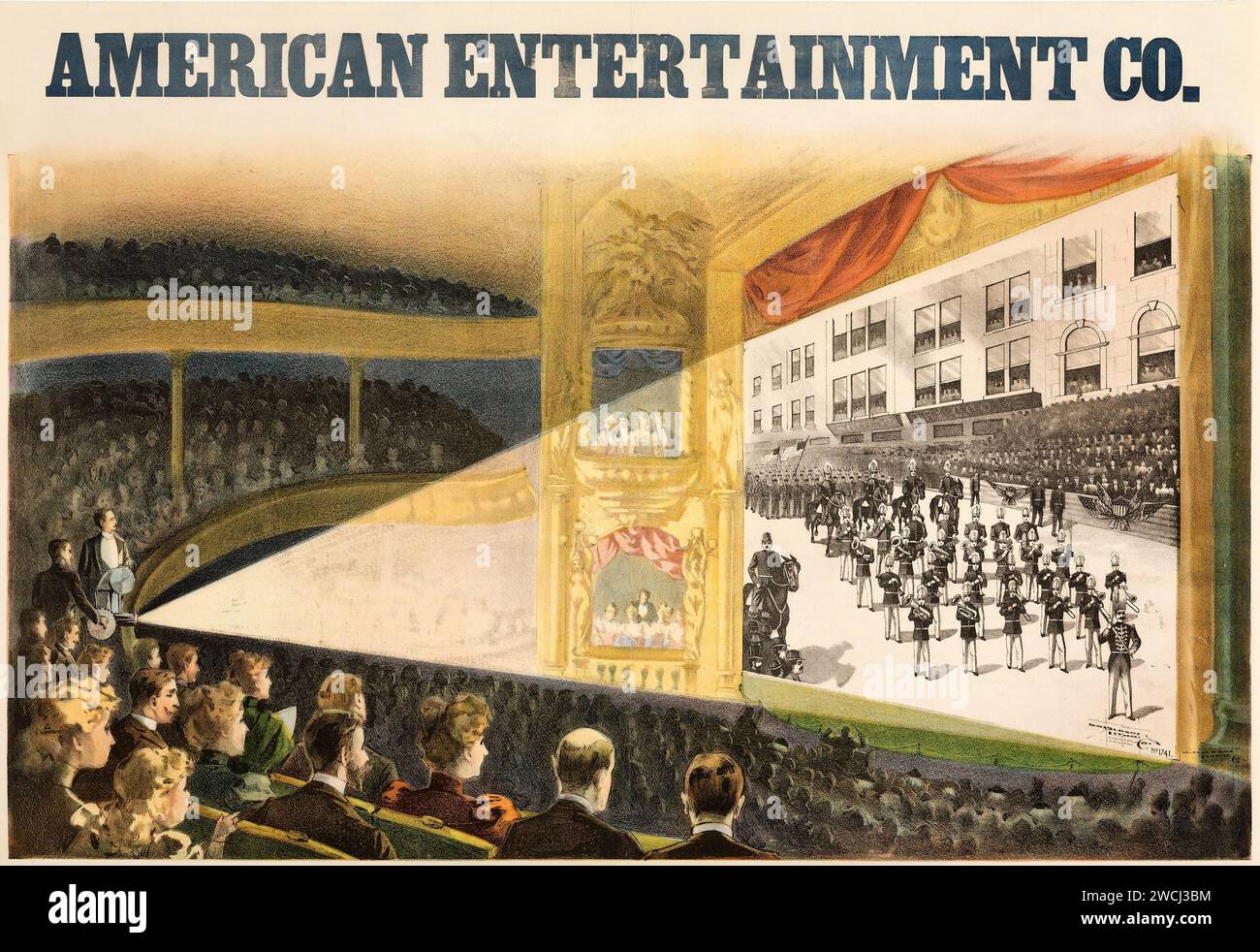 American Entertainment Co. (Ca. 1898) Werbeplakat feat a Cinema Stockfoto