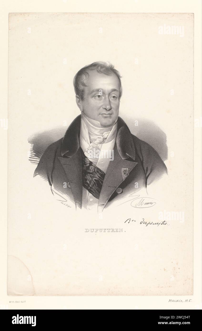 Portret van Arts Guillaume Dupuytren, Nicolas Maurin, 1825 - 1842 Druck Paris Papier historische Personen Stockfoto