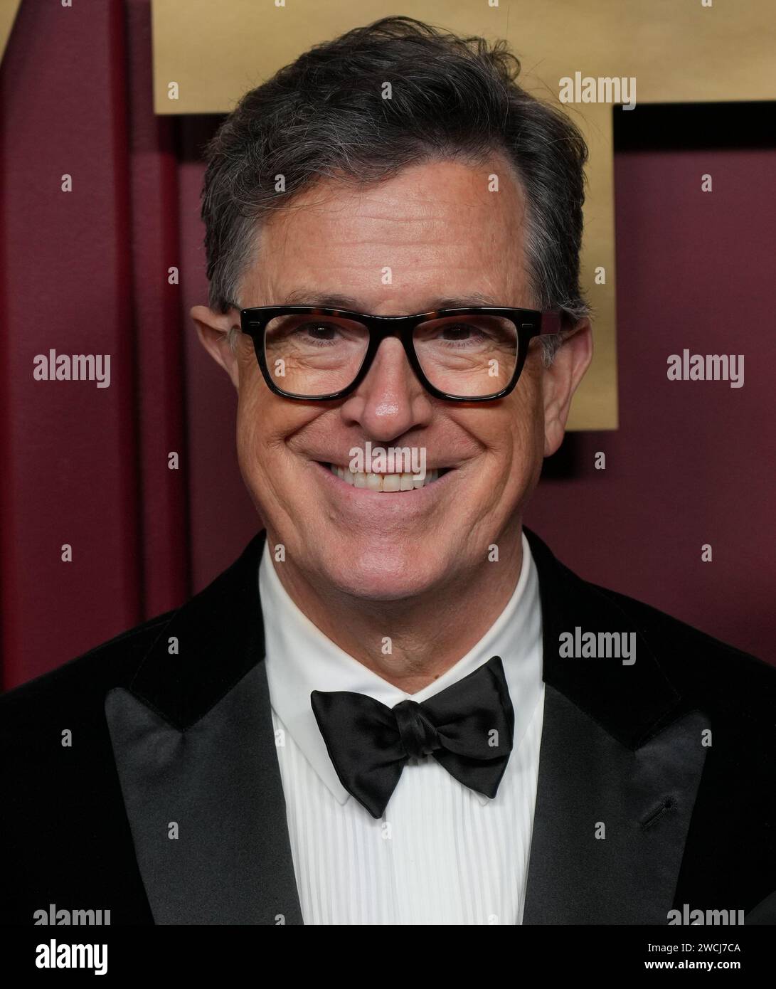 Stephen Colbert bei der Primetime Emmy Party von Apple TV+, die am Montag, den 15. Januar 2024, im Mother Wolf in Los Angeles, KALIFORNIEN, stattfand. (Foto: Sthanlee B. Mirador/SIPA USA) Stockfoto