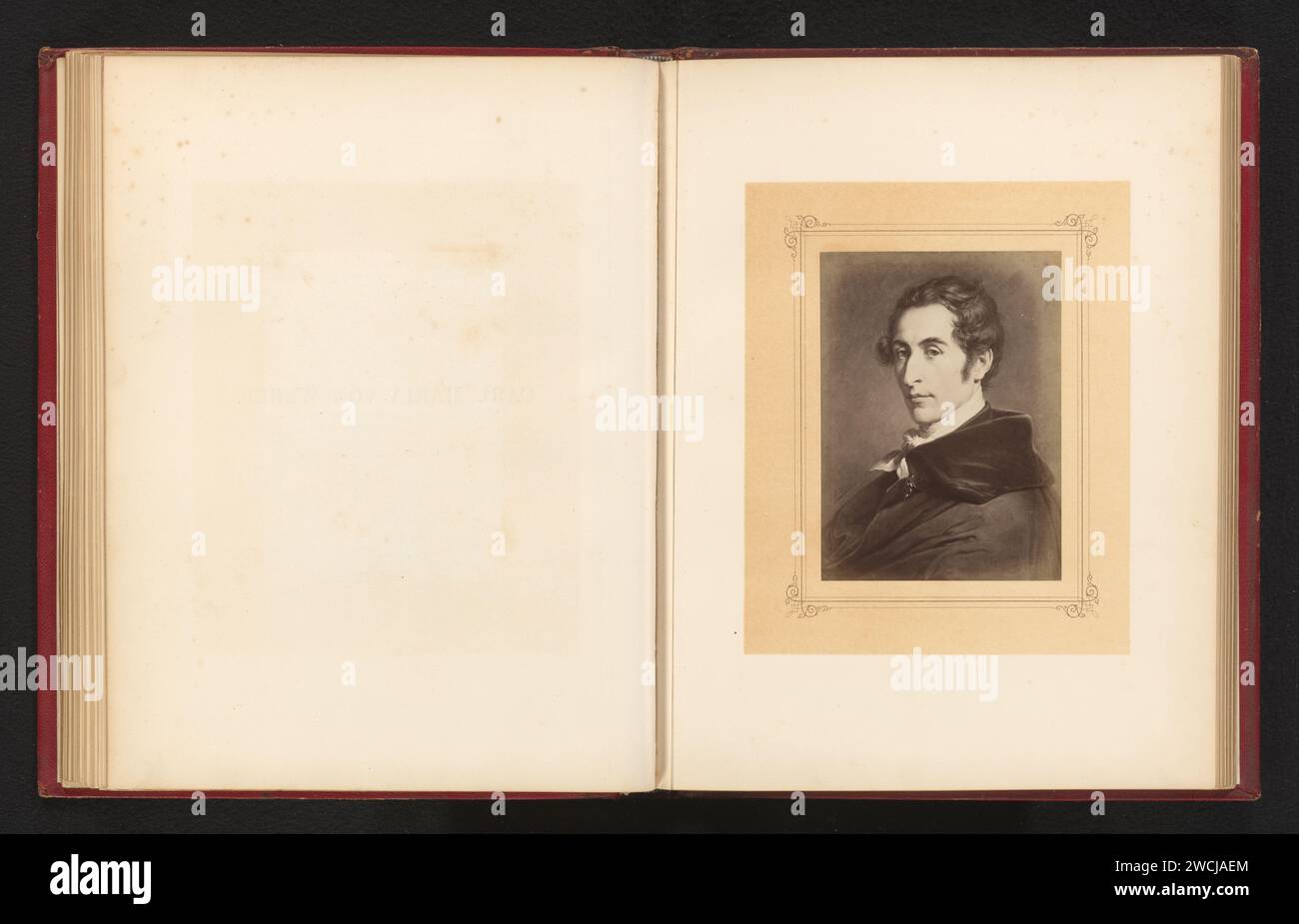 Fotoproduktion eines gemalten Porträts von Carl Maria von Weber von Carl Jaeger, Anonym, nach Carl Jaeger, in oder nach 1870 - in oder vor 1872 Fotografie Papieralbumen Druckbild, Malerei. Porträt des Komponisten Stockfoto