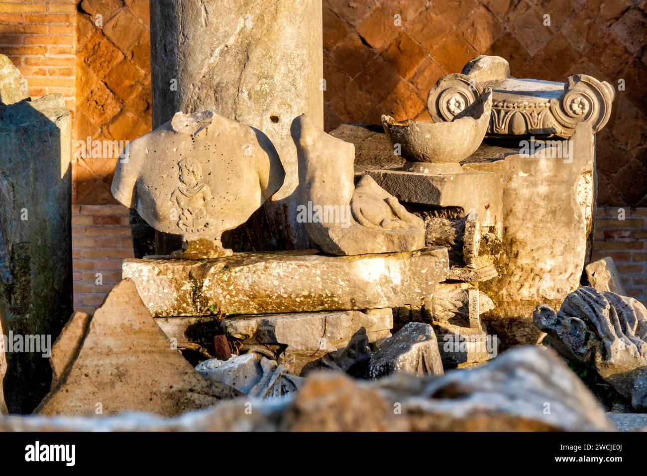 Die Überreste befinden sich im Parco archeologico del Celio, Rom, Italien Stockfoto