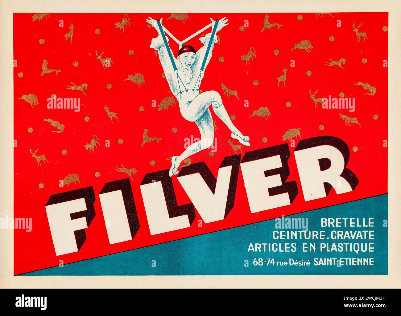 Filver (c.1930s). Antikes und französisches Vintage-Werbeplakat - Jean D'ylen-Kunstwerk Stockfoto