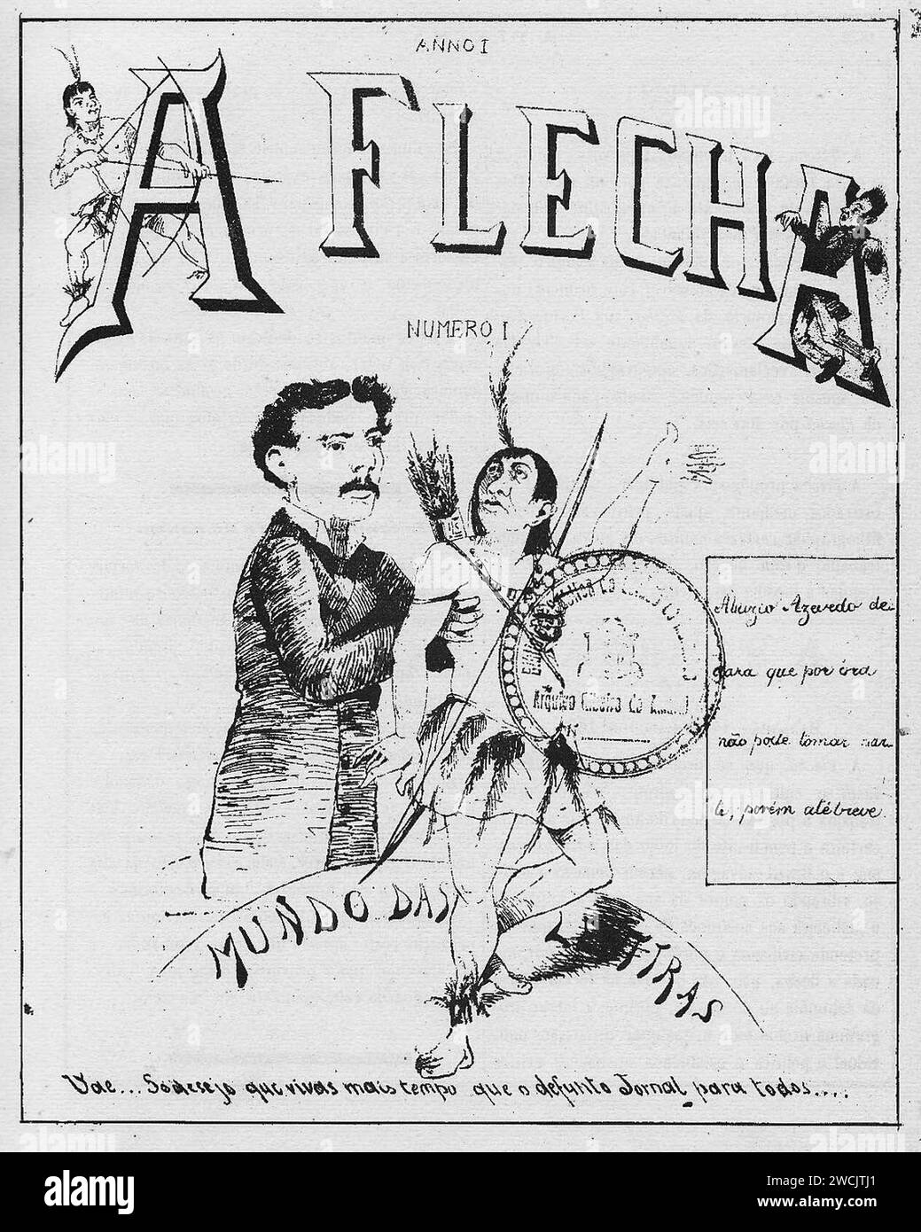 A Flecha - Capa n.1 - 1879 (São Luís, Maranhão). Stockfoto