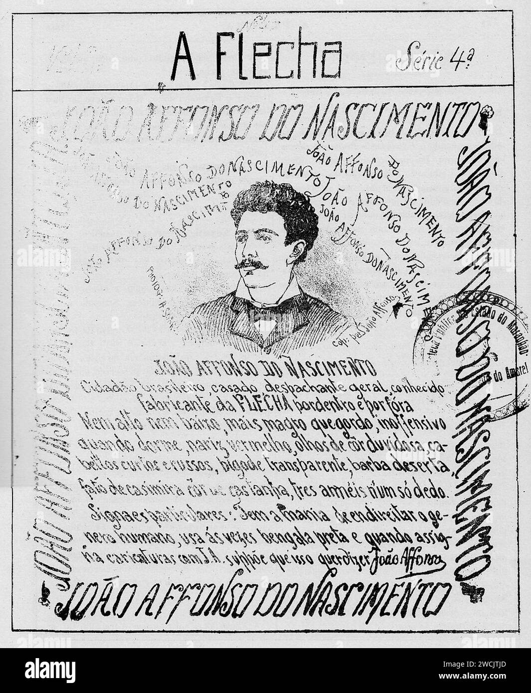 A Flecha - Capa n.47 - 1880 (São Luís, Maranhão). Stockfoto