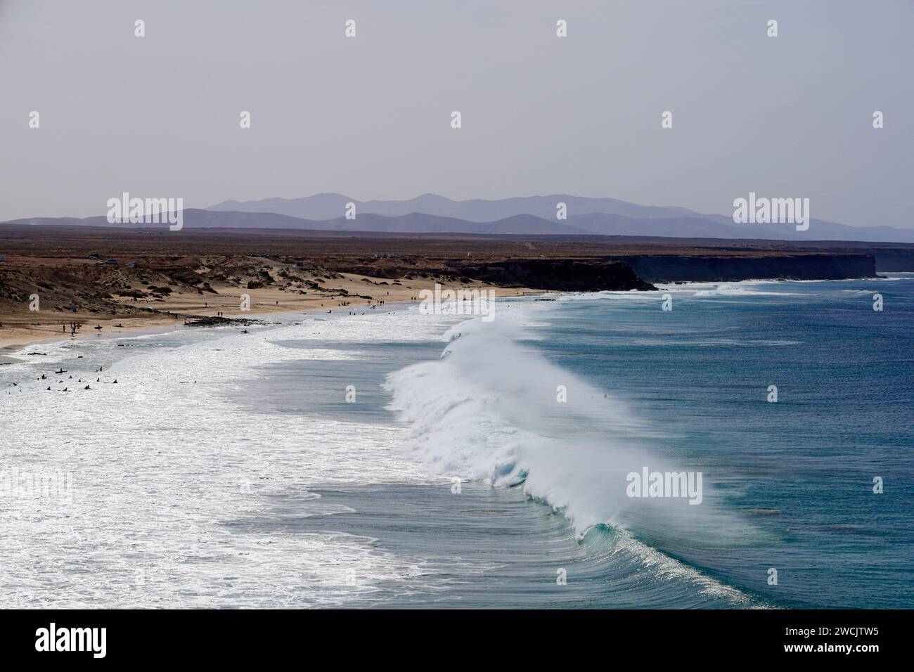 Playa Piedra Surfstrand, El Cotillo, Fuerteventura, Kanarische Inseln, Spanien. Stockfoto